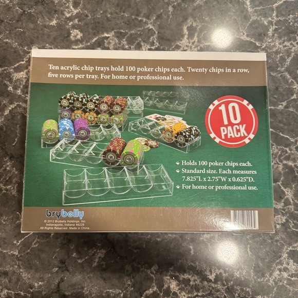 NEW 10 Pack Of Acrylic Poker Chip Trays - Picture 2 of 3